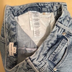 Good American Womens denim skirt in Light Blue